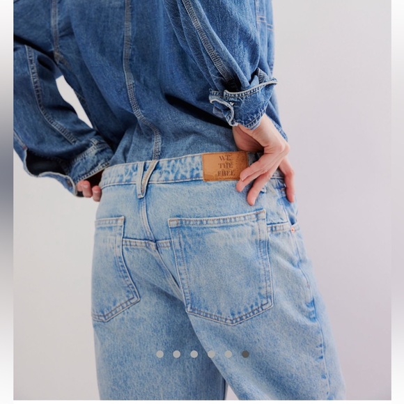 Free People We the Free Deep Trance Dropped Barrel Boyfriend Jeans Women's 28 - Picture 6 of 14